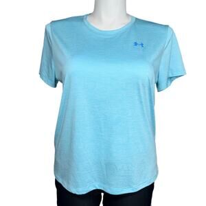 Under Armour Womens Athletic T Shirt Top Sporty Short Sleeve Loose Fit Teal XL